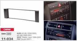 1-DIN SEAT Toledo, Leon 1999-2005 / AUDI A3 (8L), 2000-2003, A6 (4B) 2000-2001 / FIAT Scudo 2007+ afdeklijst / installatiekit Audiovolt 11-034