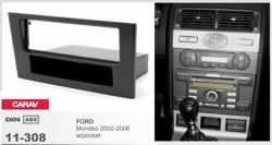 1-DIN FORD Mondeo 2002-2006 w/pocket afdeklijst / installatiekit Audiovolt 11-308