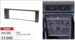1-DIN AUDI A4 (B6) 2000-2006 afdeklijst / installatiekit Audiovolt 11-006