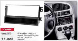 1-DIN KIA Spectra 2004-2011; Sephia, Shuma 2001-2004 ; Mentor 1997-2001  w/pocket inbouwpaneel Audiovolt 11-022