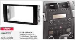 2-DIN VOLKSWAGEN Touareg 2002-2010; T5 (Multivan, Audiovoltelle, Transporter) 2003-2009 afdeklijst / installatiekit Audiovolt 08-008
