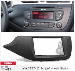 2-DIN KIA CEE'D 2012+ (Left wheel / Black) afdeklijst / installatiekit Audiovolt 11-421