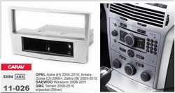 1-DIN OPEL Astra (H) 2004-2010; Antara, Corsa (D) 2006+; Zafira (B) 2005-2012 / DAEWOO Winstorm 2008-2011 / GMC Terrain 2008-2010  w/pocket (Silver)   inbouwpaneel Audiovolt 11-026