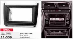 2-DIN VOLKSWAGEN Polo 2014+ (Piano Black) afdeklijst / installatiekit Audiovolt 11-539