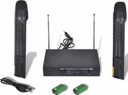 vidaXL Ontvanger met 2 draadloze microfoons VHF