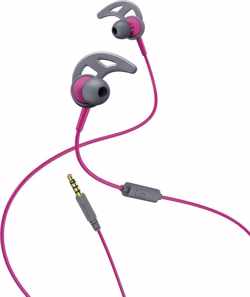 Hama Sport-koptelefoon "Action", in-ear, microfoon, ear-hook, pink/grijs