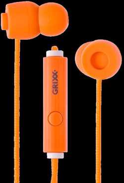 Grixx Optimum In-Ear oordopjes - 10mm Driver - Microfoon - Oranje