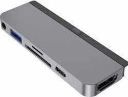 HYPER 6-in-1 USB-C hub iPad Pro space gray