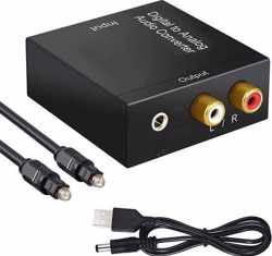 Digitaal Naar Analoog Audio Converter (DAC) inclusief kabels| Optical USB | Digitaal Toslink naar rood/wit | DA-converter | Coaxiaal | SPDIF | D2A | DAC |