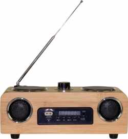 United  Entertainment - 3G Draagbare Stereo Speaker - FM Radio AUX/USB/SD - Bamboe