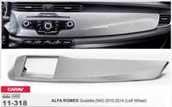 2-DIN ALFA ROMEO Giulietta (940) 2010-2014 (Left Wheel) afdeklijst / installatiekit Audiovolt 11-318
