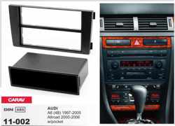 1-DIN AUDI A6 (4B) 1997-2005, Allroad 2000-2006 w/pocket afdeklijst / installatiekit Audiovolt 11-002