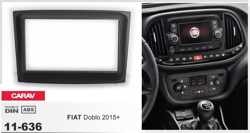 2-DIN FIAT Doblo 2015+ afdeklijst / installatiekit Audiovolt 11-636
