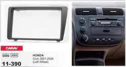 2-DIN HONDA Civic 2001-2006 (Left Wheel / Black) afdeklijst / installatiekit Audiovolt 11-390