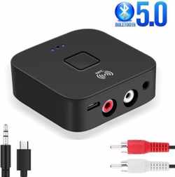 Bluetooth Audio Ontvanger - Draadloze audio adapter - Receiver voor bureau, televisie & auto - Incl. 3 aansluitkabels - Desktop - Met NFC - Bluetooth Adapter - Bluetooth Dongle