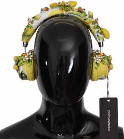 DOLCE & GABBANA LEMON CRYSTAL WIRELESS LEATHER HEADPHONES 100% Authentic From € 4.270,- No