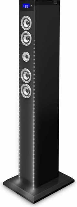 Bigben Multimedia Speaker Toren - Bluetooth/Radio/USB/SD - Zwart/LED