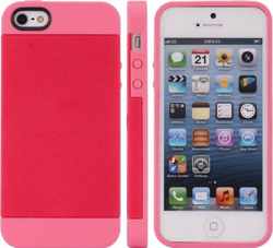 Fashion Krasbestendig Duo Materiaal Hard Case voor iPhone 5/5S (roze)