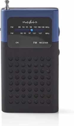 Nedis RDFM1100BU Fm-radio 1,5 W Zakformaat Zwart / Blauw