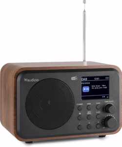 Draagbare DAB radio met Bluetooth - Audizio Milan retro radio met sleeptimer, ingebouwde accu en FM radio - Hout