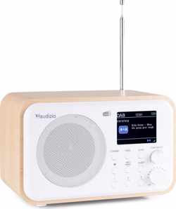 Draagbare DAB radio met Bluetooth - Audizio Milan retro radio met sleeptimer, ingebouwde accu en FM radio - Wit