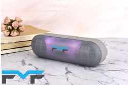 FMF - 2 x 5 Watt - Bluetooth Speaker - Grijs met oa. FM radio - soft LED verlichting - draadloze speaker