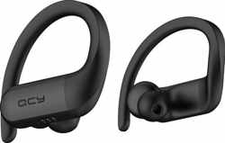 QCY TWS Smart Earbuds T6 Volledig Draadloze Sport Oordopjes met oorhaken - Zwart
