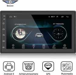 Boscer® Autoradio | Android 9.1 | 2 Din universeel | Navigatiesysteem | 7' HD scherm | Achteruitrijcamera