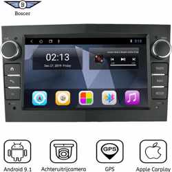Boscer® Opel Autoradio | Android 9.1 | Apple Carplay | Android Auto | Navigatiesysteem | Zwart | Achteruitrijcamera