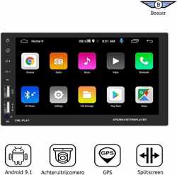Boscer® Autoradio | Android 9.1 | 2Din universeel | Navigatiesysteem | Splitscreen | 7' HD scherm | Achteruitrijcamera