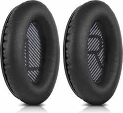 kwmobile 2x oorkussens voor Bose Quietcomfort koptelefoons - imitatieleer - voor over-ear-koptelefoon - zwart