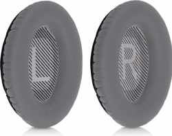 kwmobile 2x oorkussens voor Bose Quietcomfort 35 / QC35 wireless II koptelefoons - imitatieleer - voor over-ear-koptelefoon - zilver