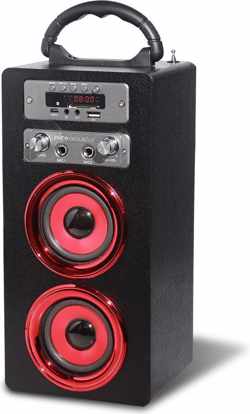 Pure acoustics MCP20BLRD - Portable karaoke systeem met bluetooth, USB, SD en FM radio - zwart