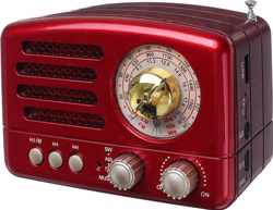 Draagbare Vintage Retro Radio Bluetooth Speaker Am Sw Fm Tf Card Slot Usb-rood