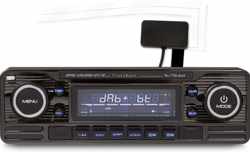 Caliber RMD120DAB-BT-B Car stereo Bluetooth handsfree set, incl. DAB antenna, Retro design