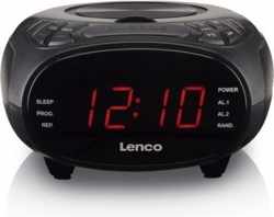 Lenco CR-740 - WekkerRadio met CD-speler en AUX-ingang - Zwart