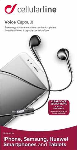Cellularline Voice Capsule Headset In-ear Zwart