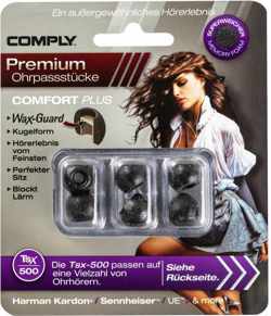 Comply Tsx 500 Comfort Plus Wax Guard Earphone Tips - Large