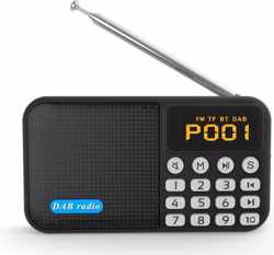 Digitale DAB / DAB Plus FM-tuner Radiospeler Ontvanger Mini Draagbaar Oplaadbaar Bluetooth-luidspreker Stereo USB / TF-kaartpoort Muziek FM-ontvanger