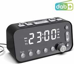 FettleLife DAB+ Wekkerradio met Sleeptimer - Digitale Wekker Kinderen en Volwassenen - Wekker Digitaal Radio DAB of FM Radio (Zwart)