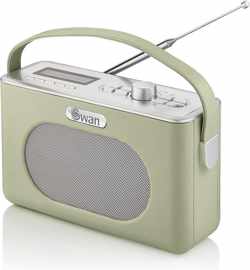 Swan Draagbare Retro Radio DAB+ - Groen - met Bluetooth
