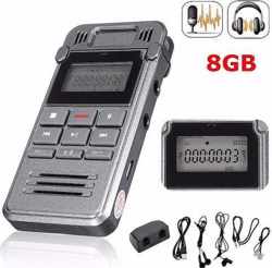 Digitale Dictafoon Voice Recorder - 8 GB - Memo Audio Recorder - Spraak Recorder - Plug&Play - Met Nederlandse Handleiding - Opname Apparaat