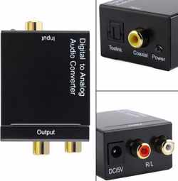 Digitaal Naar Analoog Audio Converter - Optische USB / DAC / D2A Toslink Signaal Omzetter - Omvormer Met Adapter & Toslink Kabel Set
