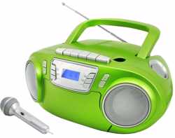 soundmaster SCD5800GR Radio/CD-speler FM FM, USB, Cassette, Radio-opname Incl. microfoon Groen