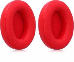 kwmobile 2x oorkussens voor Beats Studio 2 / 3 Wireless koptelefoons - imitatieleer - voor over-ear-koptelefoon - rood