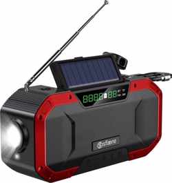 Sfære Draagbare Radio met Bluetooth Powerbank Zaklamp - IPX6 Waterdicht - Speaker - Bouwradio - Noodradio - Werfradio - Werkradio - Rood