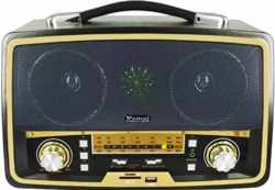Retro Design Radio - ZwartBlack - Vintage Radio - Retro - Bluetooth - USB - TF - SD - Oplaadbaar- Sfeer Verlichting .