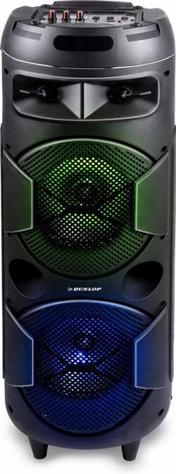 Dunlop Bluetooth Speaker - Draagbaar - 2x10 Watt - Microfoonaansluiting - FM Radio