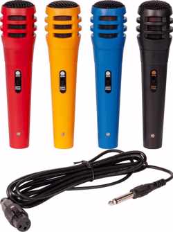 Set van 4 gekleurde microfoons met kabel 6.3mm Jack