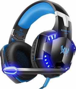 KOTION EACH G2000 gaming-headset met stereo USB-microfoon voor PS4-laptops - Zwart/Blauw